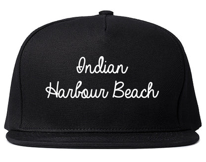 Indian Harbour Beach Florida FL Script Mens Snapback Hat Black
