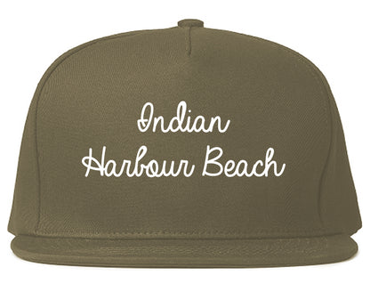 Indian Harbour Beach Florida FL Script Mens Snapback Hat Grey