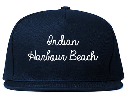 Indian Harbour Beach Florida FL Script Mens Snapback Hat Navy Blue