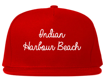 Indian Harbour Beach Florida FL Script Mens Snapback Hat Red