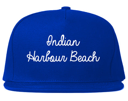 Indian Harbour Beach Florida FL Script Mens Snapback Hat Royal Blue