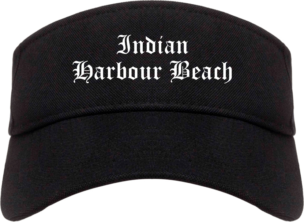 Indian Harbour Beach Florida FL Old English Mens Visor Cap Hat Black