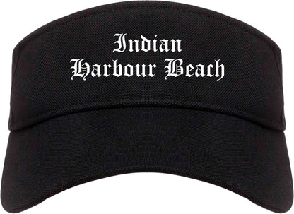 Indian Harbour Beach Florida FL Old English Mens Visor Cap Hat Black