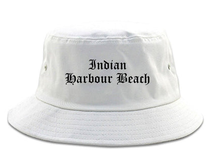 Indian Harbour Beach Florida FL Old English Mens Bucket Hat White