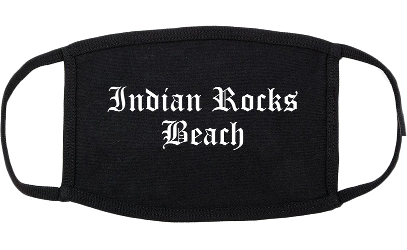 Indian Rocks Beach Florida FL Old English Cotton Face Mask Black