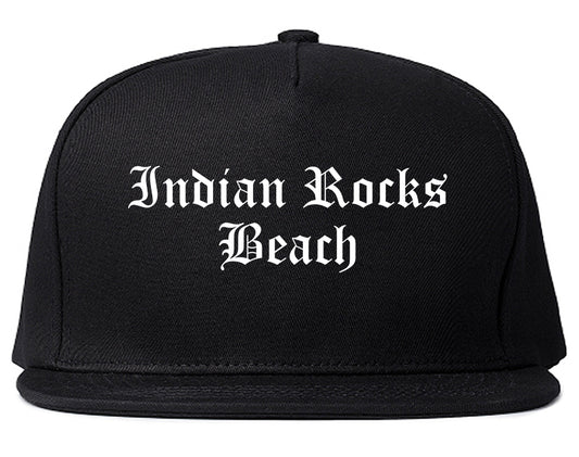 Indian Rocks Beach Florida FL Old English Mens Snapback Hat Black