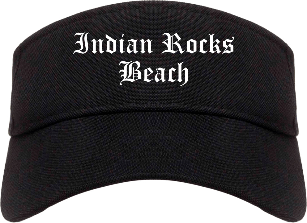 Indian Rocks Beach Florida FL Old English Mens Visor Cap Hat Black