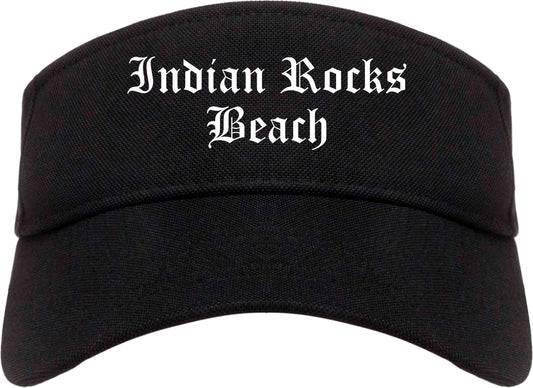 Indian Rocks Beach Florida FL Old English Mens Visor Cap Hat Black