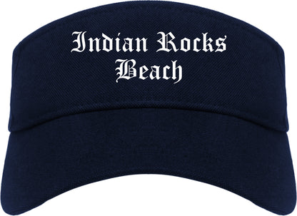 Indian Rocks Beach Florida FL Old English Mens Visor Cap Hat Navy Blue