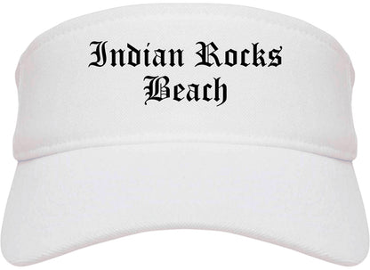 Indian Rocks Beach Florida FL Old English Mens Visor Cap Hat White