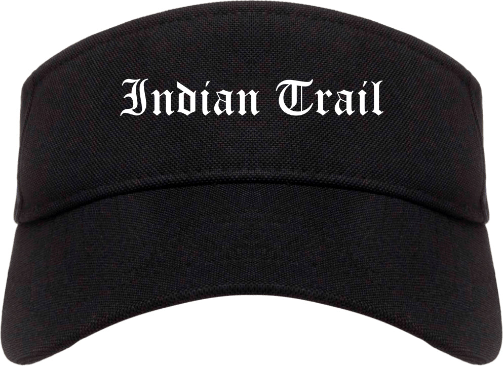 Indian Trail North Carolina NC Old English Mens Visor Cap Hat Black