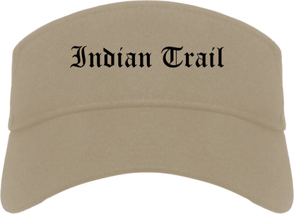 Indian Trail North Carolina NC Old English Mens Visor Cap Hat Khaki