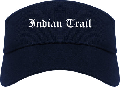 Indian Trail North Carolina NC Old English Mens Visor Cap Hat Navy Blue