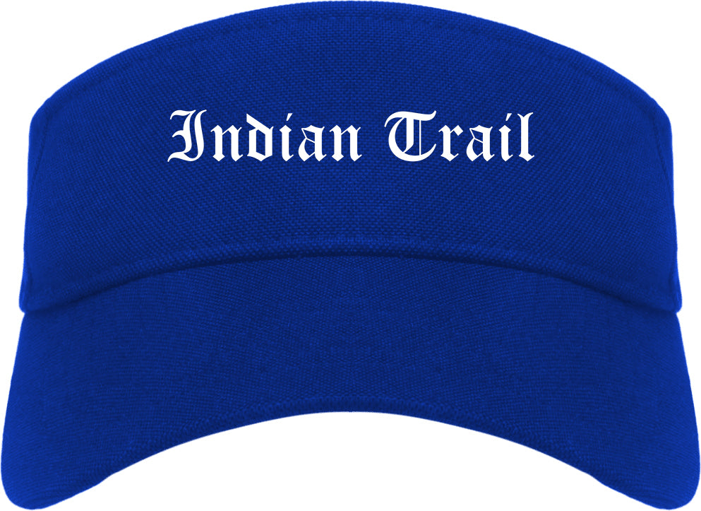 Indian Trail North Carolina NC Old English Mens Visor Cap Hat Royal Blue