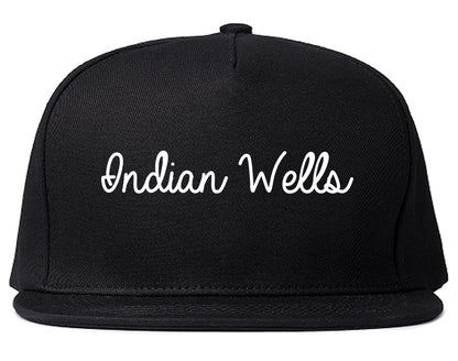 Indian Wells California CA Script Mens Snapback Hat Black