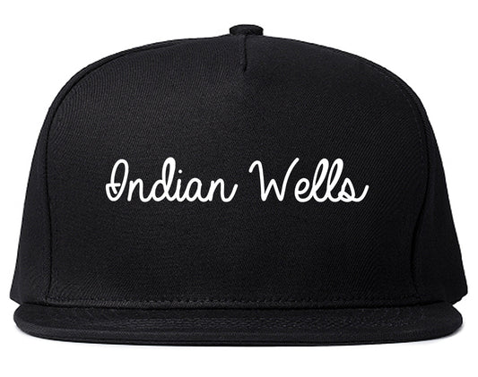 Indian Wells California CA Script Mens Snapback Hat Black