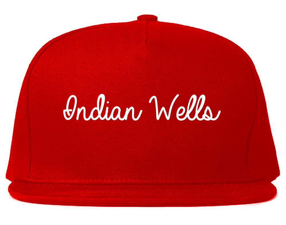 Indian Wells California CA Script Mens Snapback Hat Red