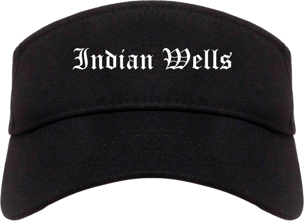 Indian Wells California CA Old English Mens Visor Cap Hat Black