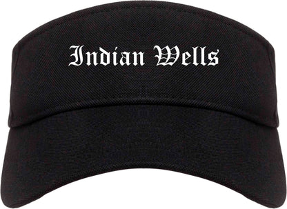 Indian Wells California CA Old English Mens Visor Cap Hat Black