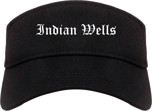 Indian Wells California CA Old English Mens Visor Cap Hat Black