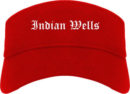 Indian Wells California CA Old English Mens Visor Cap Hat Red