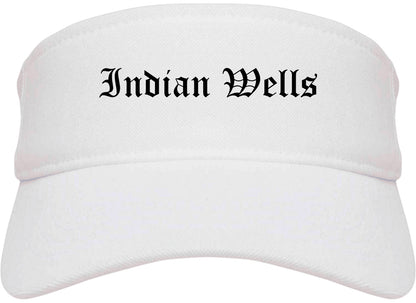 Indian Wells California CA Old English Mens Visor Cap Hat White