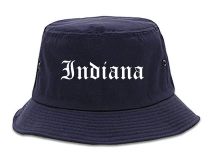 Indiana Pennsylvania PA Old English Mens Bucket Hat Navy Blue