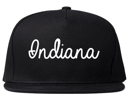 Indiana Pennsylvania PA Script Mens Snapback Hat Black