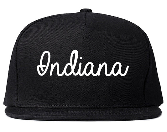 Indiana Pennsylvania PA Script Mens Snapback Hat Black