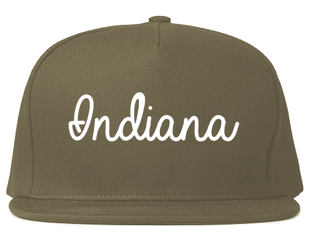 Indiana Pennsylvania PA Script Mens Snapback Hat Grey