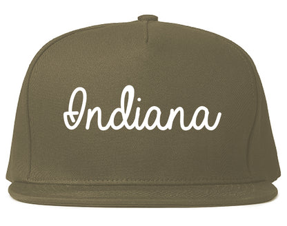 Indiana Pennsylvania PA Script Mens Snapback Hat Grey
