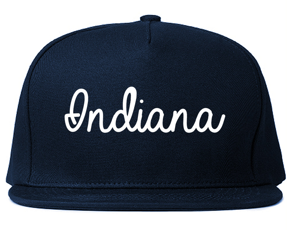 Indiana Pennsylvania PA Script Mens Snapback Hat Navy Blue