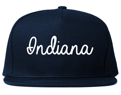 Indiana Pennsylvania PA Script Mens Snapback Hat Navy Blue