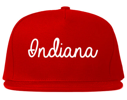 Indiana Pennsylvania PA Script Mens Snapback Hat Red