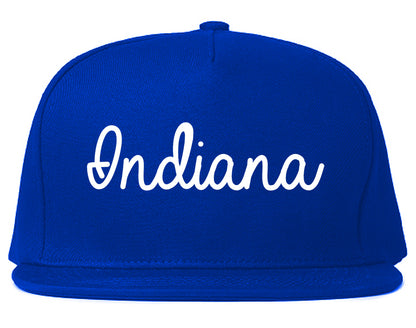 Indiana Pennsylvania PA Script Mens Snapback Hat Royal Blue