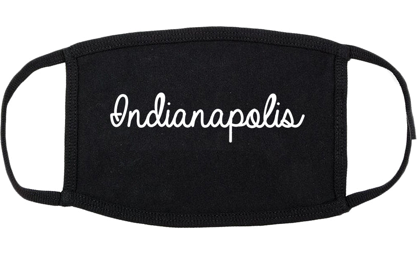 Indianapolis Indiana IN Script Cotton Face Mask Black