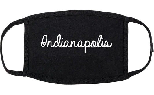 Indianapolis Indiana IN Script Cotton Face Mask Black
