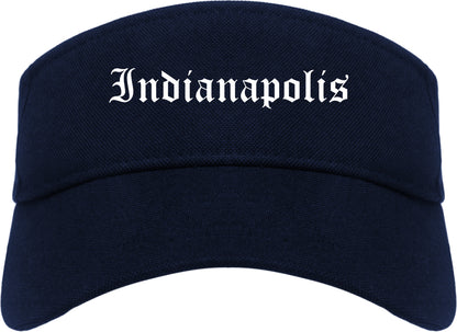 Indianapolis Indiana IN Old English Mens Visor Cap Hat Navy Blue