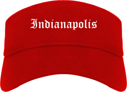 Indianapolis Indiana IN Old English Mens Visor Cap Hat Red