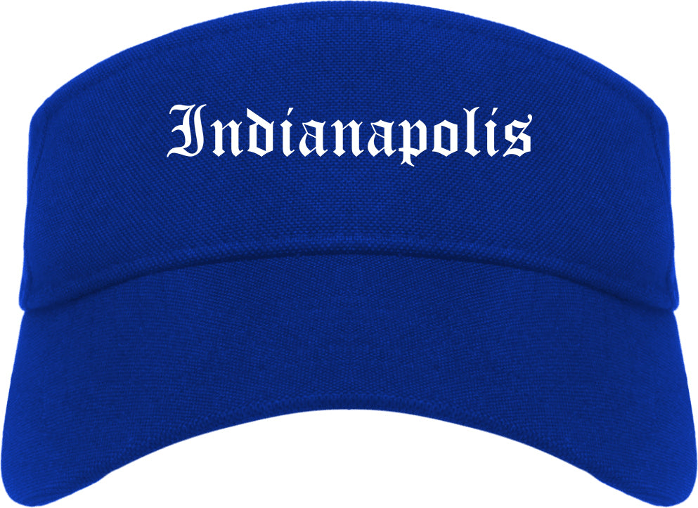 Indianapolis Indiana IN Old English Mens Visor Cap Hat Royal Blue