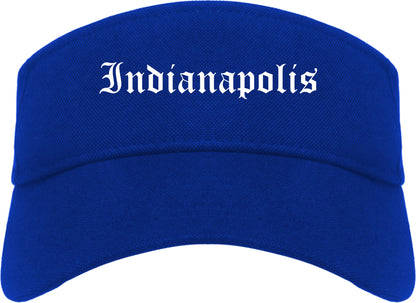 Indianapolis Indiana IN Old English Mens Visor Cap Hat Royal Blue