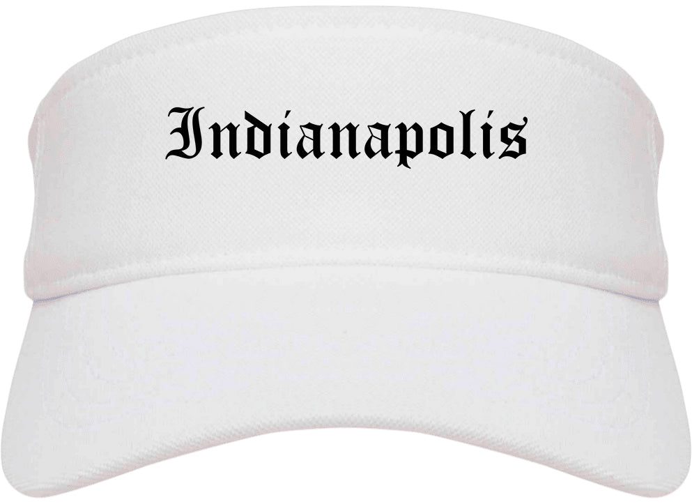 Indianapolis Indiana IN Old English Mens Visor Cap Hat White