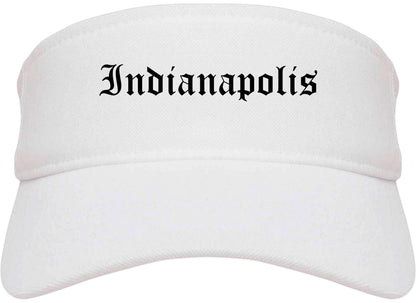 Indianapolis Indiana IN Old English Mens Visor Cap Hat White