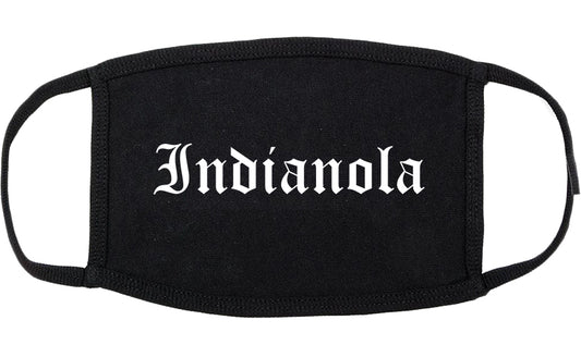 Indianola Iowa IA Old English Cotton Face Mask Black