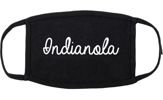 Indianola Iowa IA Script Cotton Face Mask Black
