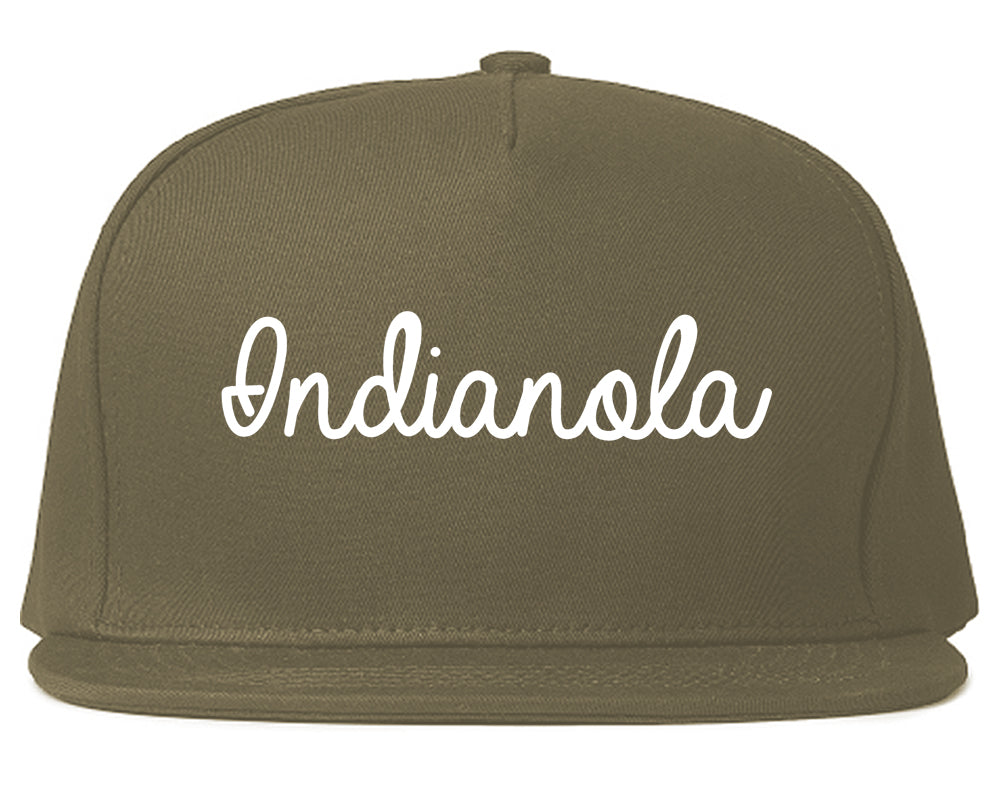Indianola Iowa IA Script Mens Snapback Hat Grey