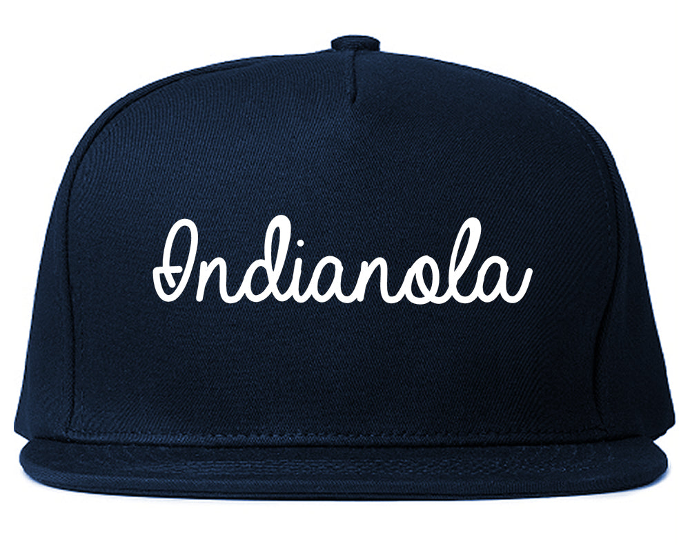 Indianola Iowa IA Script Mens Snapback Hat Navy Blue