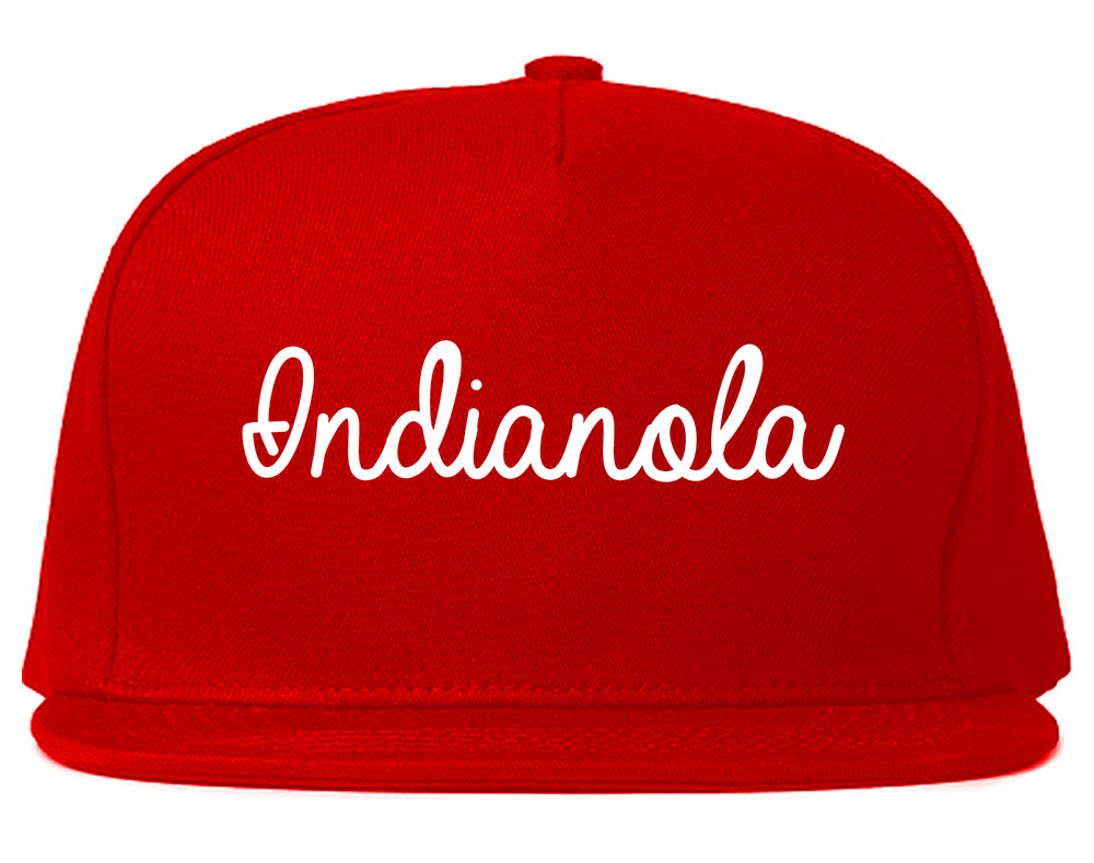 Indianola Iowa IA Script Mens Snapback Hat Red