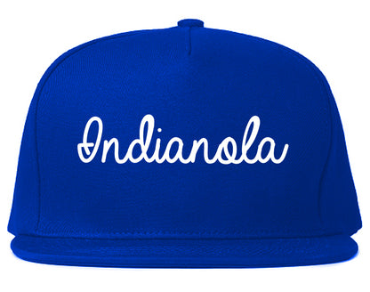 Indianola Iowa IA Script Mens Snapback Hat Royal Blue