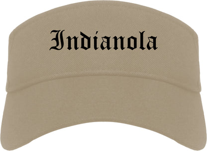 Indianola Iowa IA Old English Mens Visor Cap Hat Khaki